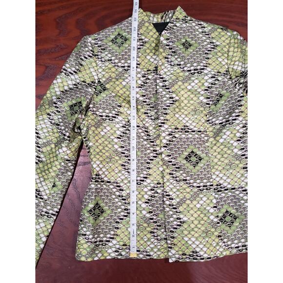 Kasper Separates Multi Colored Green Design Long Sleeved Blazer Suit Jacket - Picture 6 of 7